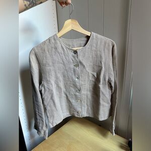 Vintage 100% Linen Button Down Blouse